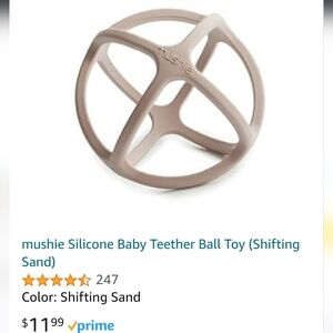 Mushie Silicone Baby Teether Ball Toy